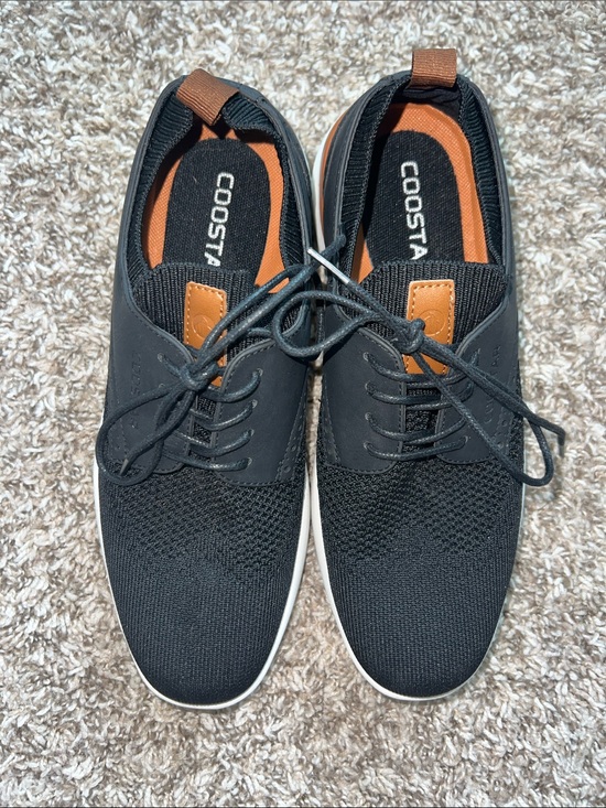Costa Other - NWOT! Coostar Black Knit Lace-Up Sneakers with Brown Accents sz 8